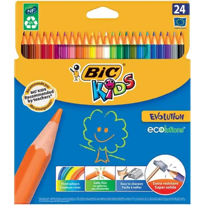 BİC EVOLUTION KURU BOYA 24 LÜ