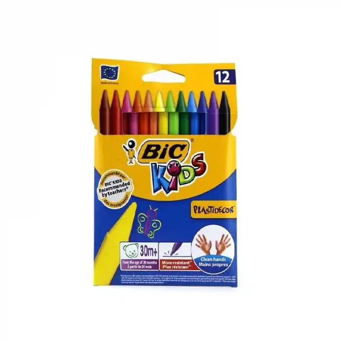 BİC PLASTIDECOR 12 Lİ SİLİNEBİLİR PASTEL BOYA 9457645 (ÖZEL FİYAT)