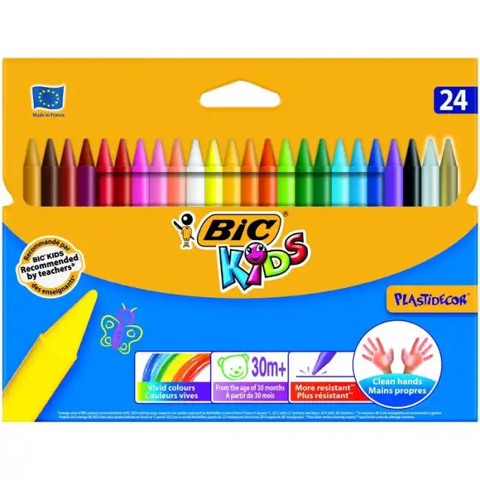 BİC PLASTIDECOR 24 RENK PASTEL BOYA 8297724