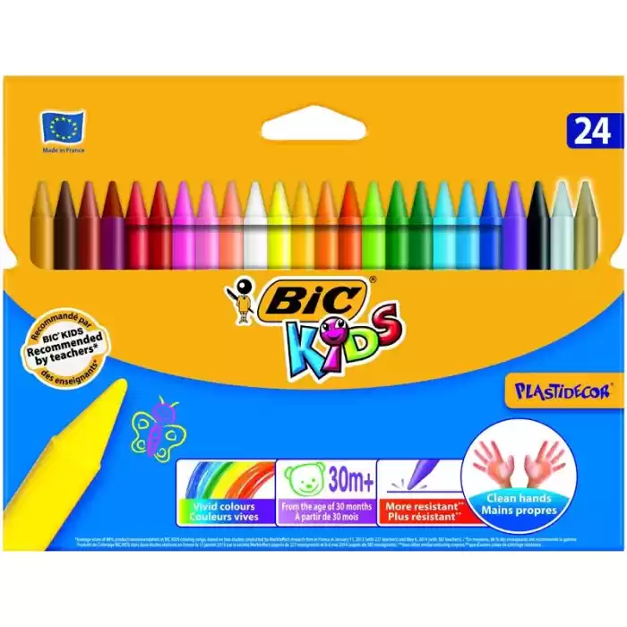 BİC PLASTIDECOR 24 RENK PASTEL BOYA 8297724