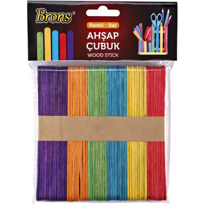 BRONS AHŞAP ÇUBUK RENKLİ GENİŞ 50 Lİ BR-903