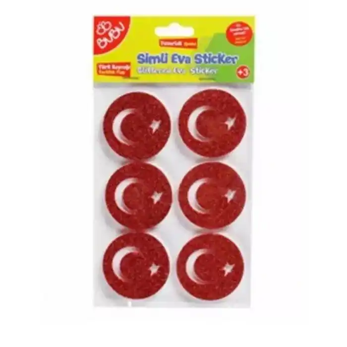 BU-BU BUBU-STS048 EVA STICKER SİMLİ TÜRK BAYRAĞI