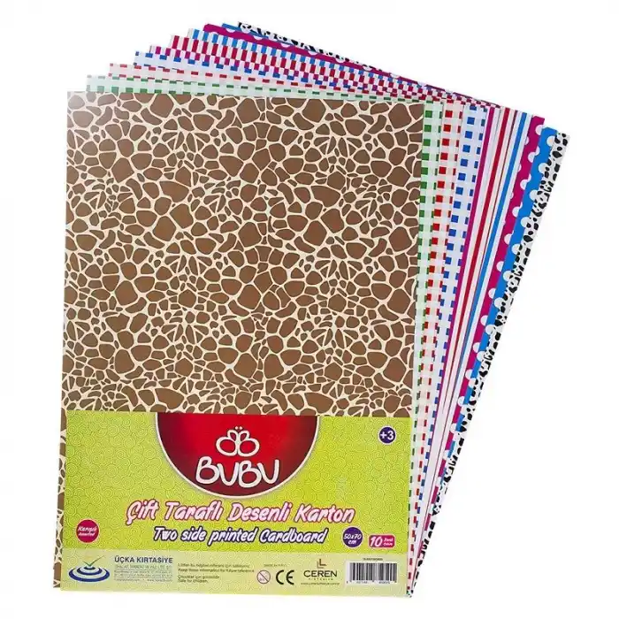 BU-BU ÇİFT TARAFLI DESENLİ 50X70 FON KARTONU FK0002