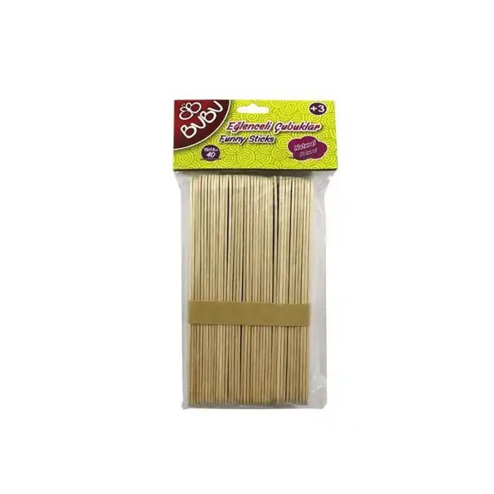 BU-BU HS0013 EĞLENCELİ ÇUBUKLAR NATUREL 15,5X8