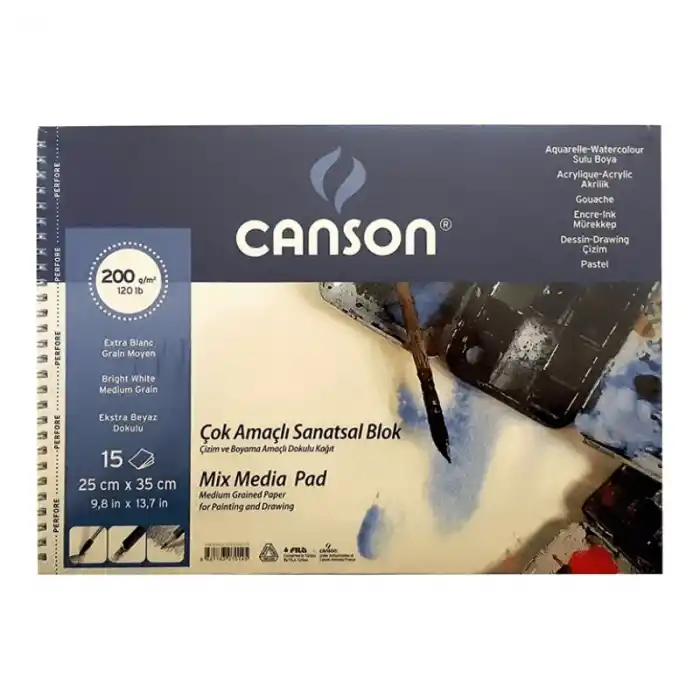 CANSON 25X35 15 YP ÇOK AMAÇLI RESİM BLOK 200 GR