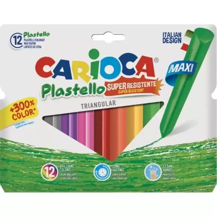 CARIOCA 12 RENK JUMBO ÜÇGEN PASTEL BOYA 42671