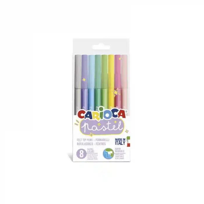 Carıoca 8 Renk Pastel Süper Yıkanabilir Keçeli Kalem 43032