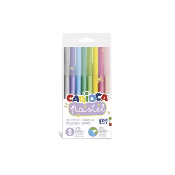CARIOCA 8 RENK PASTEL SÜPER YIKANABİLİR KEÇELİ KALEM 43032