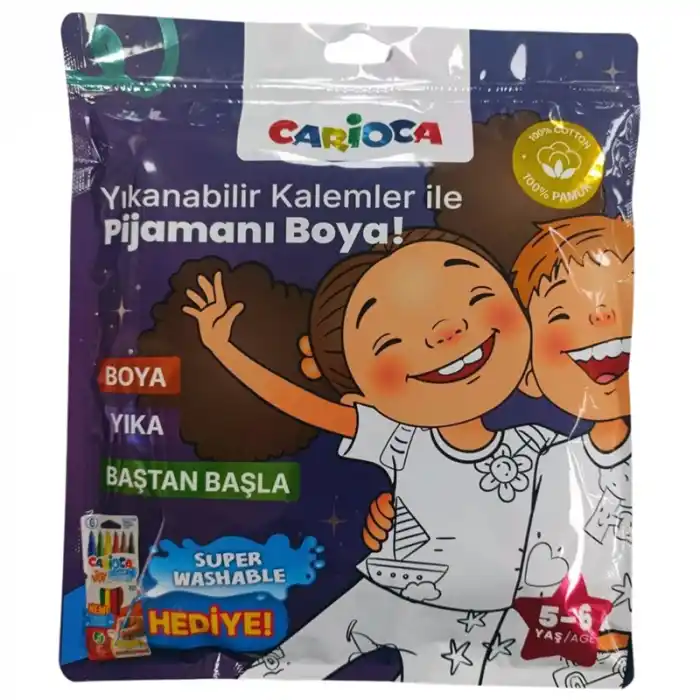 CARIOCA BOYANABİLİR PİJAMA-KEÇELİ 5-6 YAŞ KALEM HEDİYELİ LN-80012