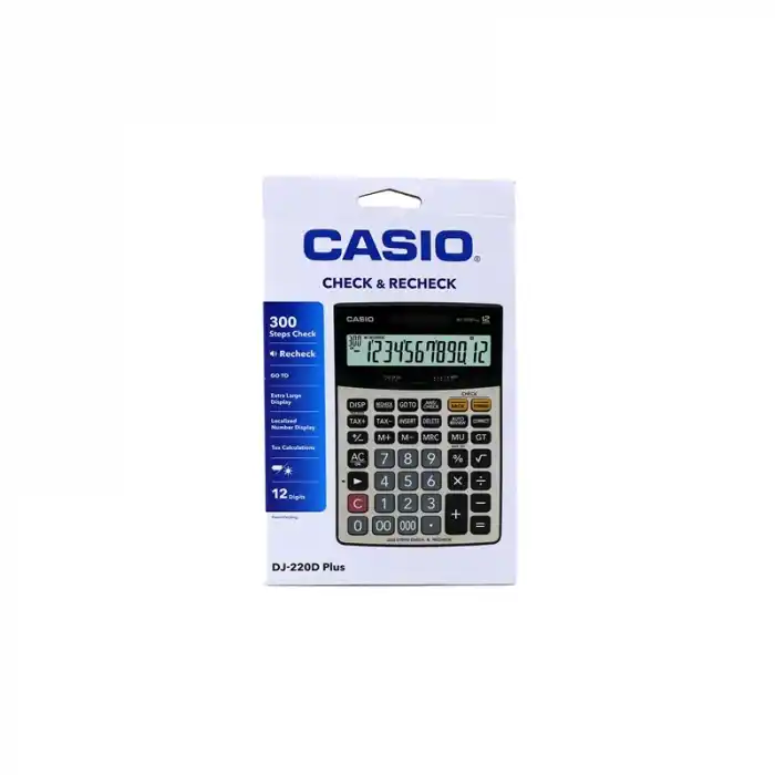 CASIO DJ-220 D MASA ÜSTÜ HESAP MAKİNESİ 12 HANE