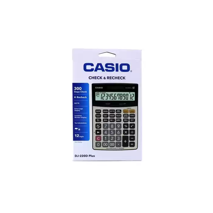 CASIO DJ-220 D MASA ÜSTÜ HESAP MAKİNESİ 12 HANE