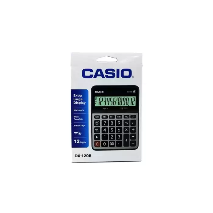 CASIO DX-120 S/B MASA ÜSTÜ HESAP MAKİNESİ 12 HANE