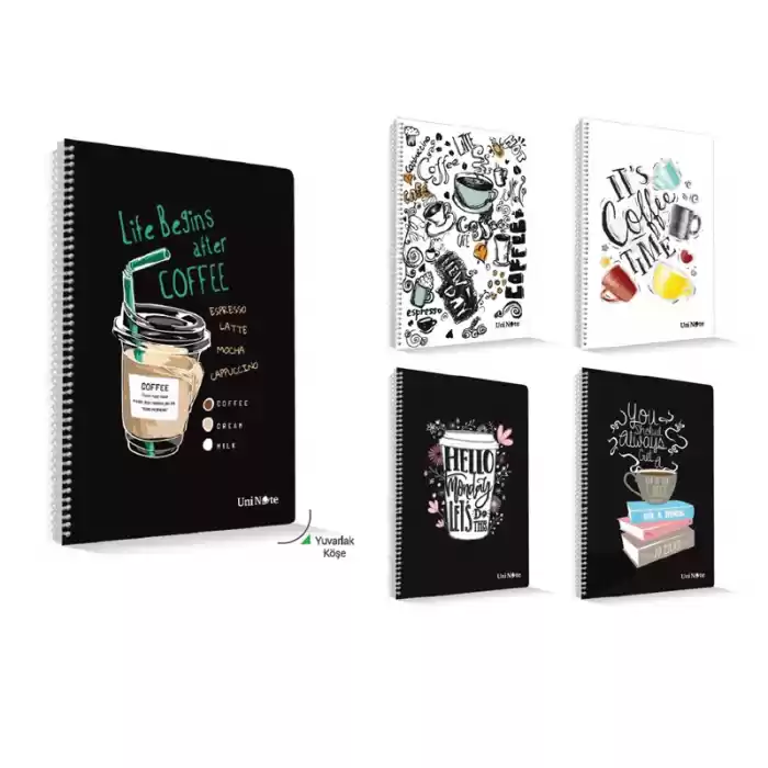ÇINAR COFFEE A4 72 YP ÇİZGİLİ PP KAPAK SPİRALLİ DEFTER 72607