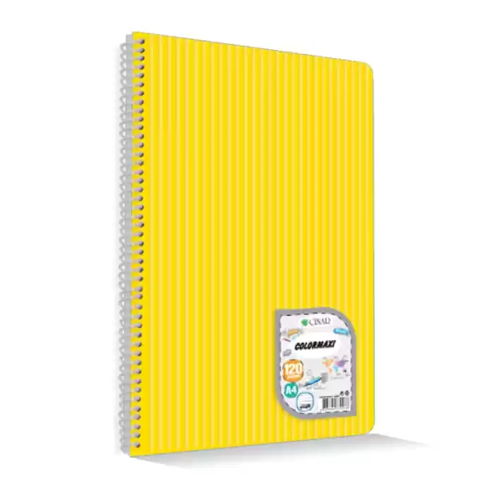 ÇINAR COLORMAXI A4 120 YP KARELİ PP KAPAK SPİRALLİ  DEFTER 73008