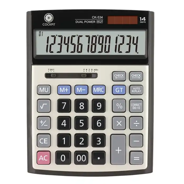 COCKPIT CK-534 14 HANE BÜYÜK BOY HESAP MAKİNESİ  (DS3 V)