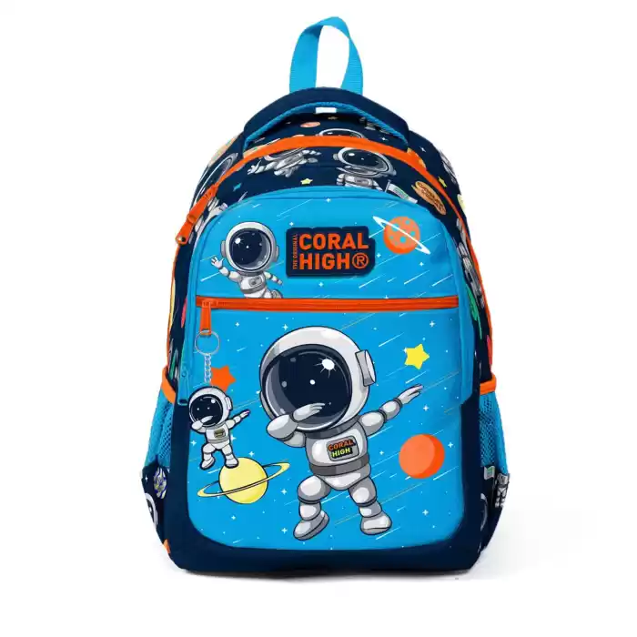 Coral High Astronot Resimli Üç Bölmeli Okul Sırt Çantası 23486
