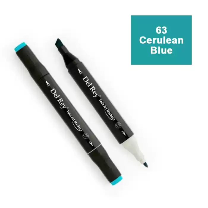 DEL REY TWIN MARKER B63 CARULEAN BLUE ÇİFT UÇLU GRAFİK KALEMİ MN-DR063