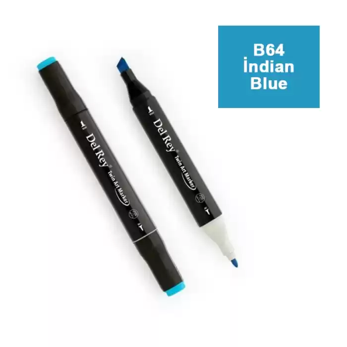 DEL REY TWIN MARKER B64 İNDİAN BLUE ÇİFT UÇLU GRAFİK KALEMİ MN-DR064