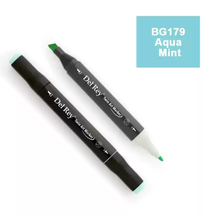 DEL REY TWIN MARKER BG179 AQUA MİNT ÇİFT UÇLU GRAFİK KALEMİ MN-DR179