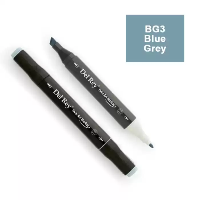 DEL REY TWIN MARKER BG3 BLUE GREY ÇİFT UÇLU GRAFİK KALEMİ MN-DRBG3