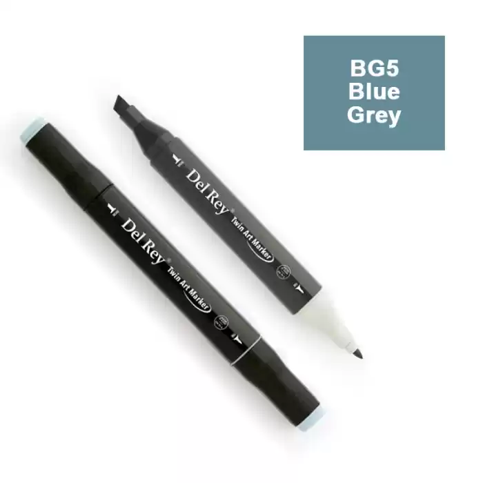 DEL REY TWIN MARKER BG5 BLUE GREY ÇİFT UÇLU GRAFİK KALEMİ MN-DRBG5