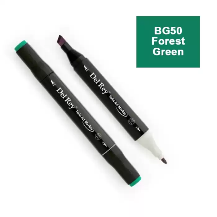 DEL REY TWIN MARKER BG50 FOREST GREEN ÇİFT UÇLU GRAFİK KALEMİ MN-DR050