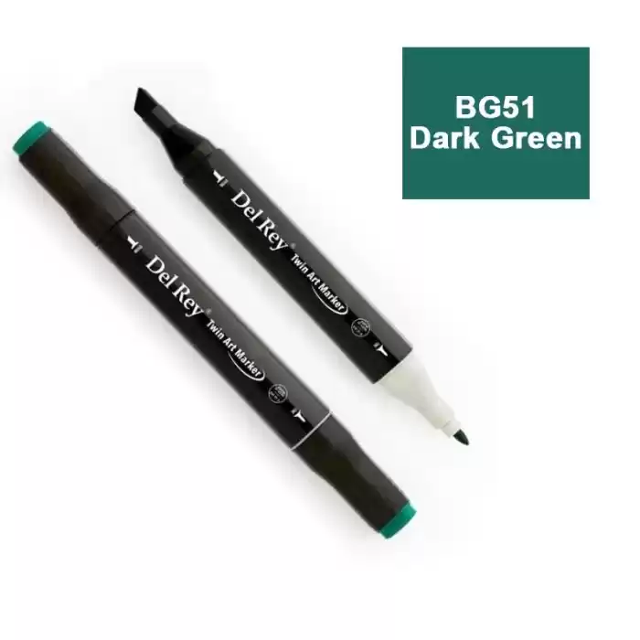 Del Rey Twın Marker Bg51 Dark Green Çift Uçlu Grafik Kalemi Mn-dr051