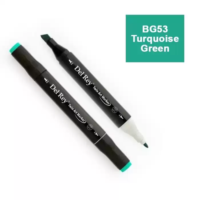 Del Rey Twın Marker Bg53 Turquoise Green Çift Uçlu Grafik Kalemi Mn-dr053