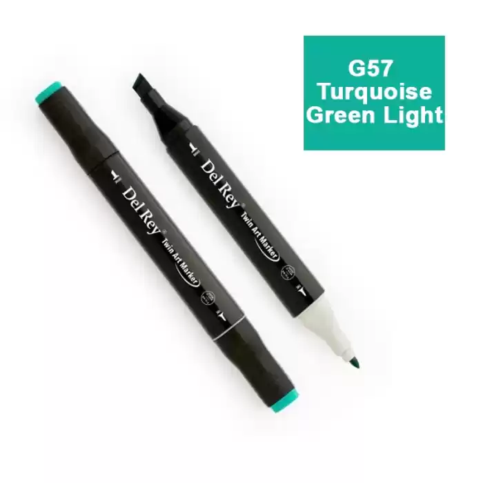 DEL REY TWIN MARKER BG57 TURQUOİSE GREEN LİGHT ÇİFT UÇLU GRAFİK KALEMİ MN-DR057