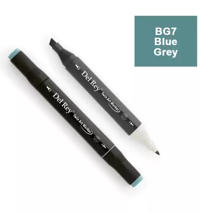Del Rey Twın Marker Bg7 Blue Grey Çift Uçlu Grafik Kalemi Mn-drbg7