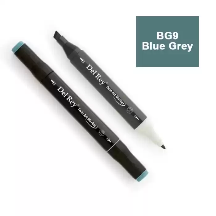 Del Rey Twın Marker Bg9 Blue Grey Çift Uçlu Grafik Kalemi Mn-drbg9