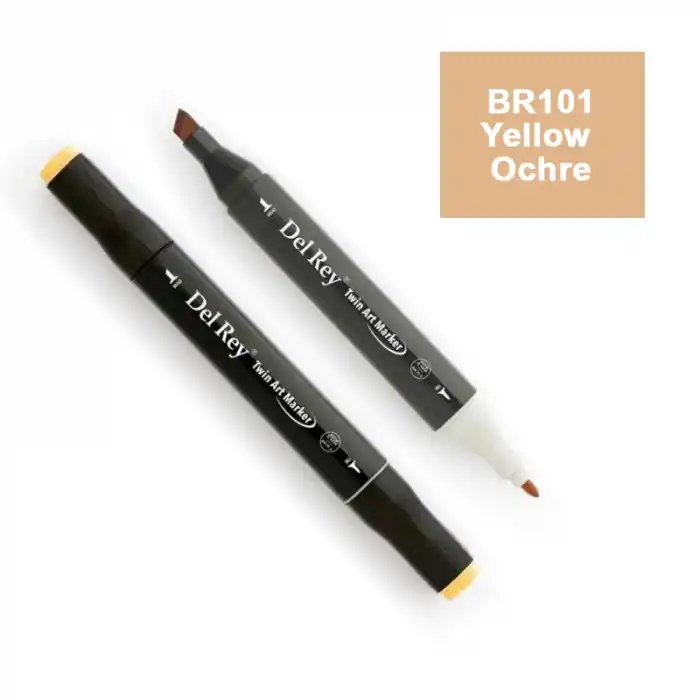 Del Rey Twın Marker Br101 Yellow Ochre Çift Uçlu Grafik Kalemi Mn-dr101