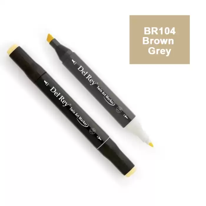 DEL REY TWIN MARKER BR104 BROWN GREY ÇİFT UÇLU GRAFİK KALEMİ MN-DR104