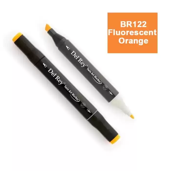 Del Rey Twın Marker Br122 Fluorescent Orange Çift Uçlu Grafik Kalemi Mn-dr122