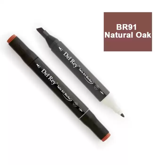 DEL REY TWIN MARKER BR91 NATURAL OAK ÇİFT UÇLU GRAFİK KALEMİ MN-DR091