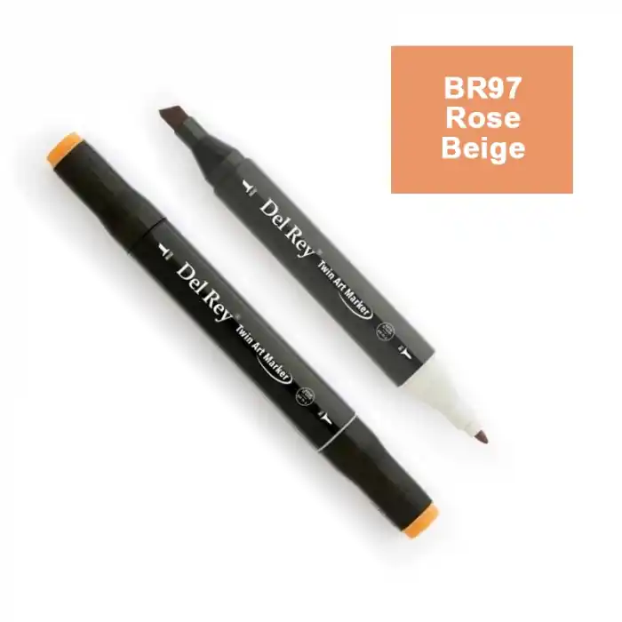 Del Rey Twın Marker Br97 Rose Beige Çift Uçlu Grafik Kalemi Mn-dr097