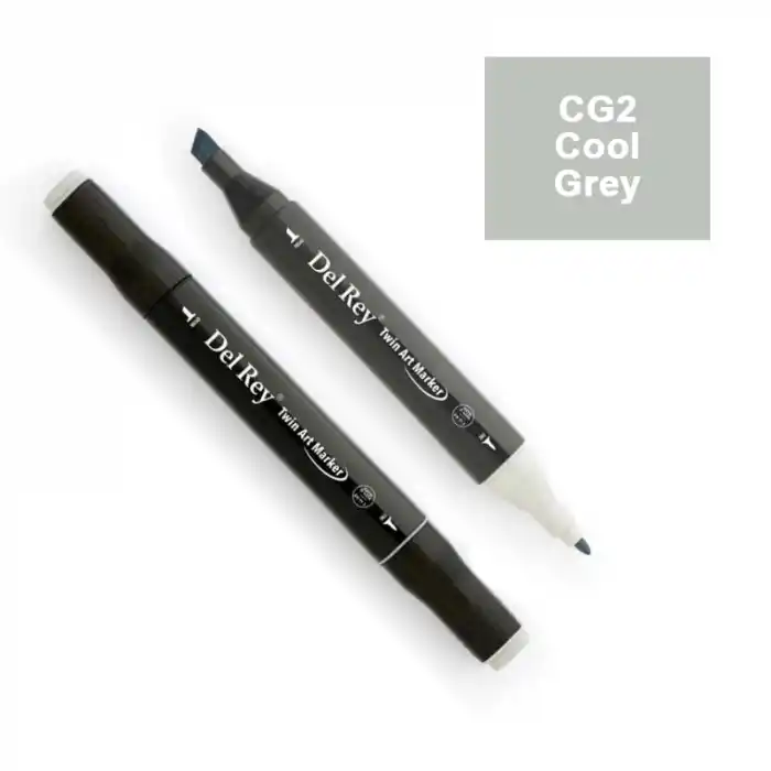 DEL REY TWIN MARKER CG2 COOL GREY ÇİFT UÇLU GRAFİK KALEMİ MN-DRCG2