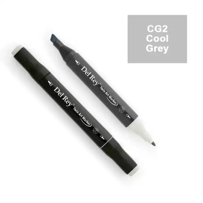 Del Rey Twın Marker Cg2 Cool Grey Çift Uçlu Grafik Kalemi Mn-drcg2