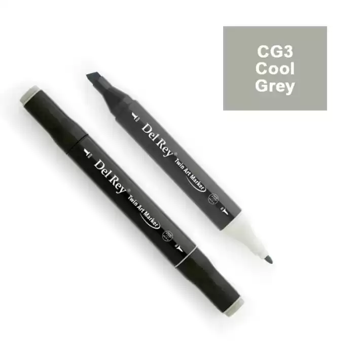 Del Rey Twın Marker Cg3 Cool Grey Çift Uçlu Grafik Kalemi Mn-drcg3