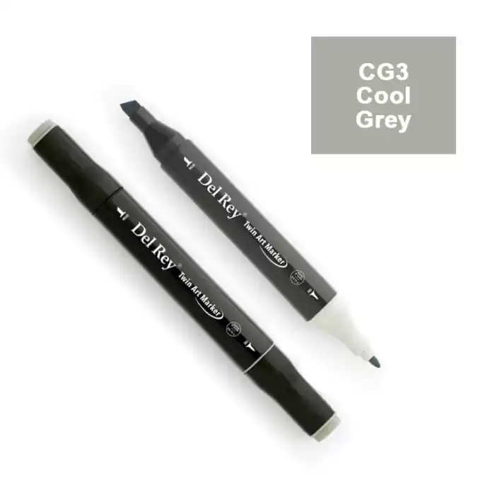 DEL REY TWIN MARKER CG3 COOL GREY ÇİFT UÇLU GRAFİK KALEMİ MN-DRCG3