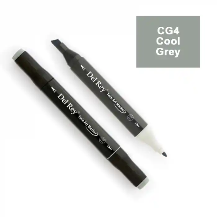Del Rey Twın Marker Cg4 Cool Grey Çift Uçlu Grafik Kalemi Mn-drcg4