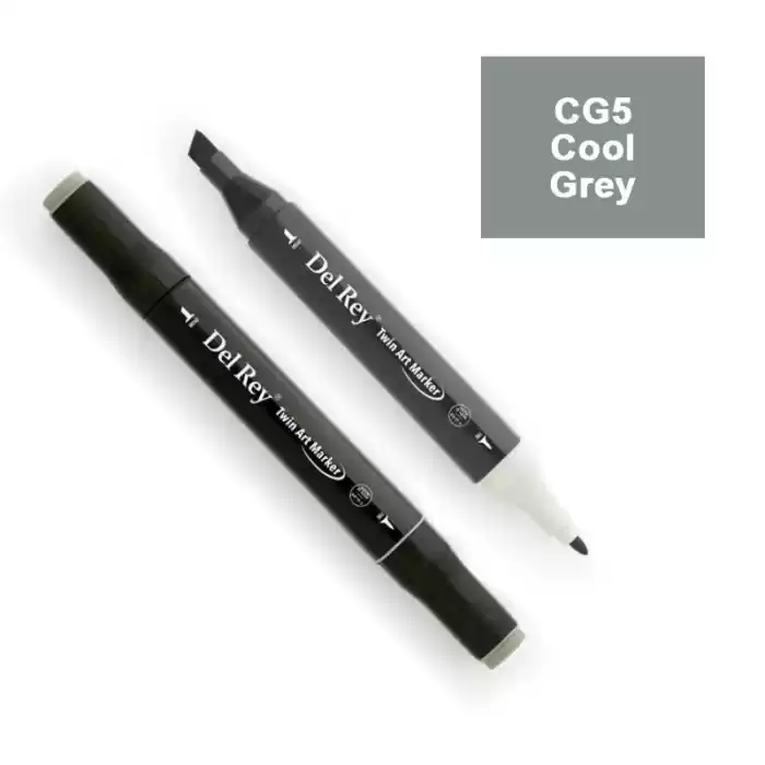 Del Rey Twın Marker Cg5 Cool Grey Çift Uçlu Grafik Kalemi Mn-drcg5