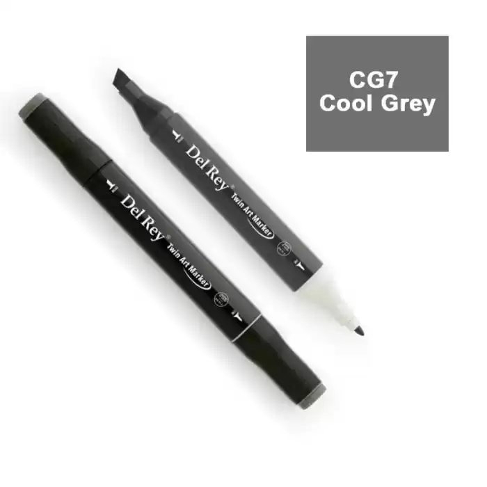 Del Rey Twın Marker Cg7 Cool Grey Çift Uçlu Grafik Kalemi Mn-drcg7