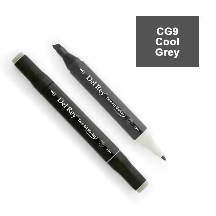 Del Rey Twın Marker Cg9 Cool Grey Çift Uçlu Grafik Kalemi Mn-drcg9