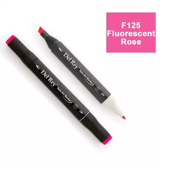 DEL REY TWIN MARKER F125 FLUORESCENT ROSE ÇİFT UÇLU GRAFİK KALEMİ MN-DR125