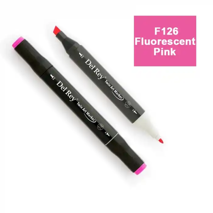 Del Rey Twın Marker F126 Fluorescent Pink Çift Uçlu Grafik Kalemi Mn-dr126