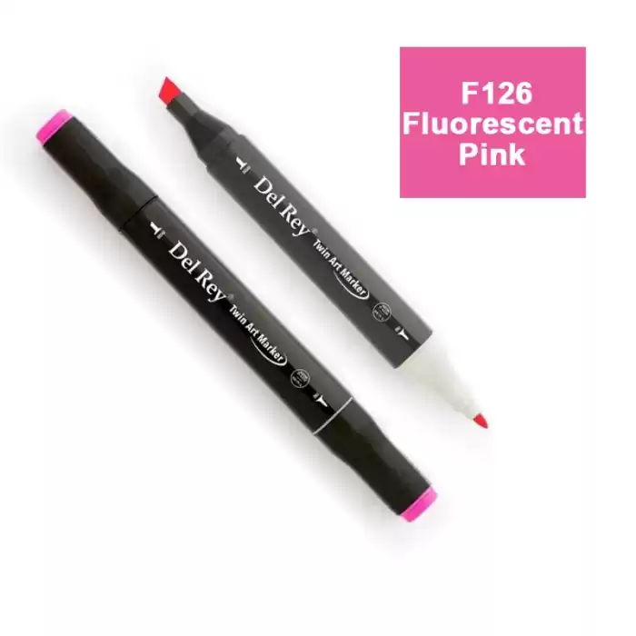 DEL REY TWIN MARKER F126 FLUORESCENT PİNK ÇİFT UÇLU GRAFİK KALEMİ MN-DR126