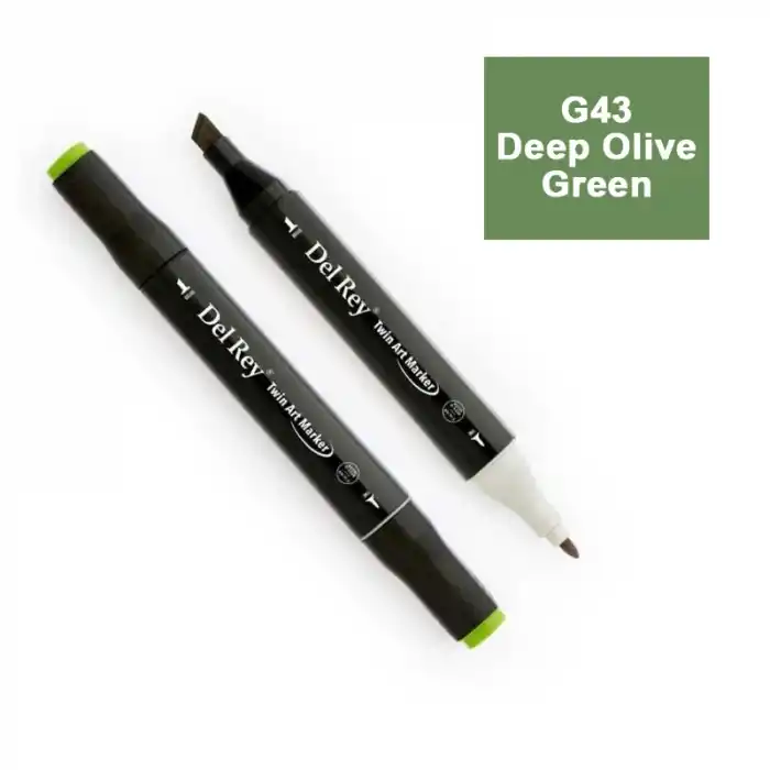 DEL REY TWIN MARKER G43 DEEP OLİVE GREEN ÇİFT UÇLU GRAFİK KALEMİ MN-DR043