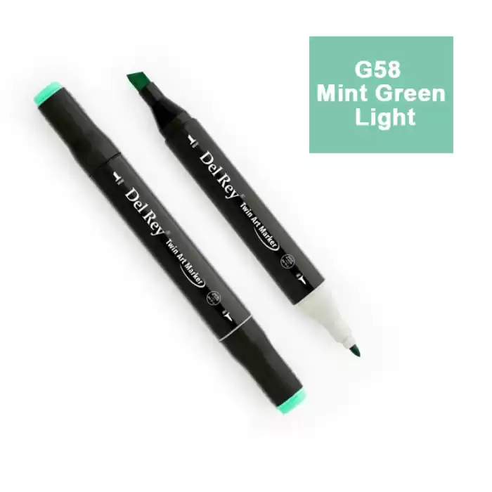 DEL REY TWIN MARKER G58 MİNT GREEN LİGHT ÇİFT UÇLU GRAFİK KALEMİ MN-DR058