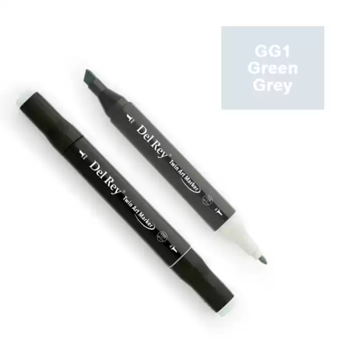 DEL REY TWIN MARKER GG1 GREEN GREY ÇİFT UÇLU GRAFİK KALEMİ MN-DRGG1